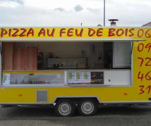 Camion Jaune Pizzas Au Feu De Bois